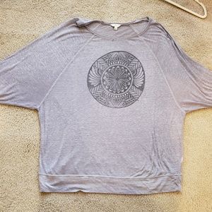 Lucky Brand Lotus doloman Grey mandala top 2x